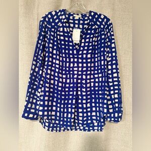 Pleione NWT Shirred Long Sleeve Blouse | XS